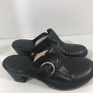 Born leather black clogs  size 10